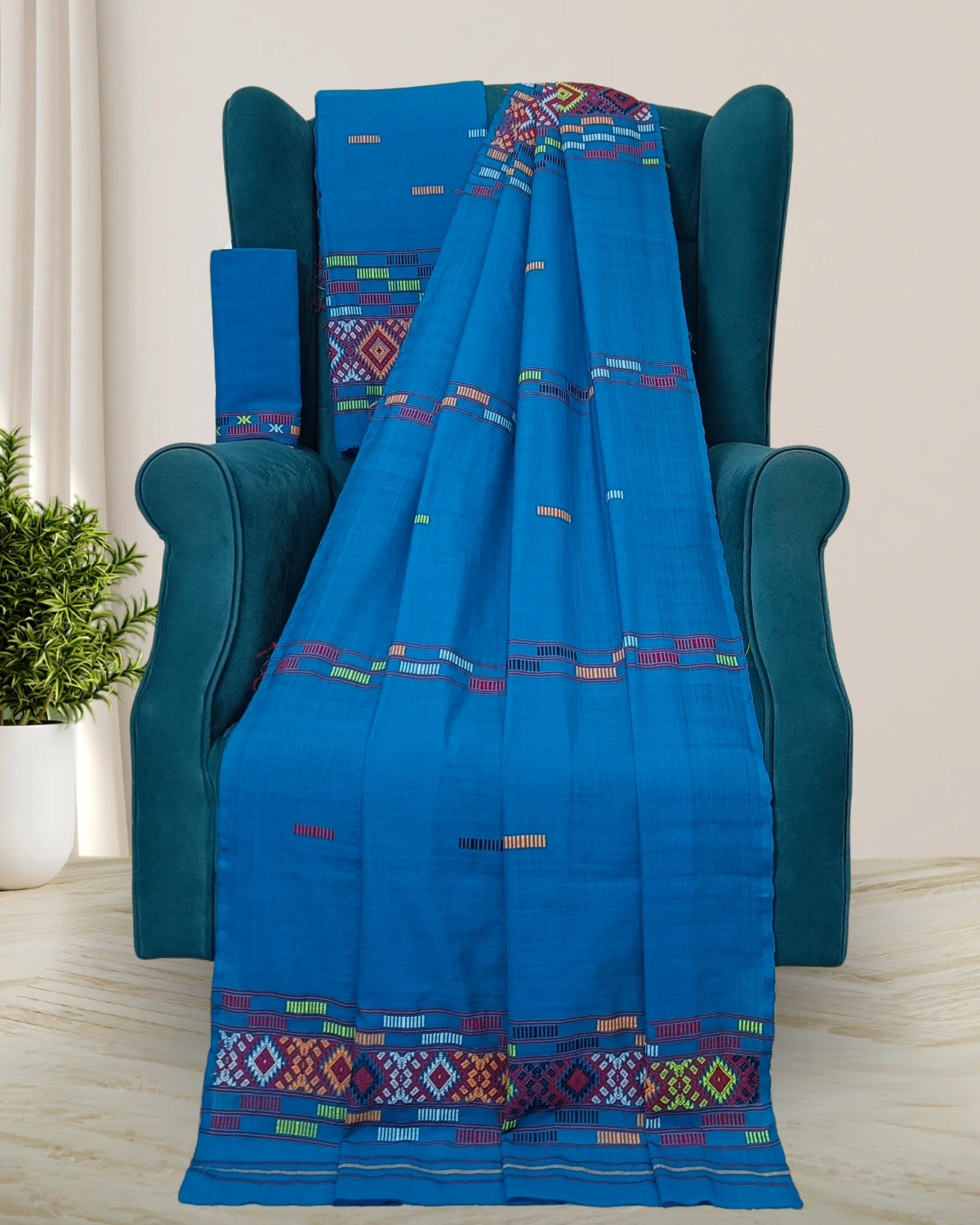 Gero design Mising mekhela sador - Blue