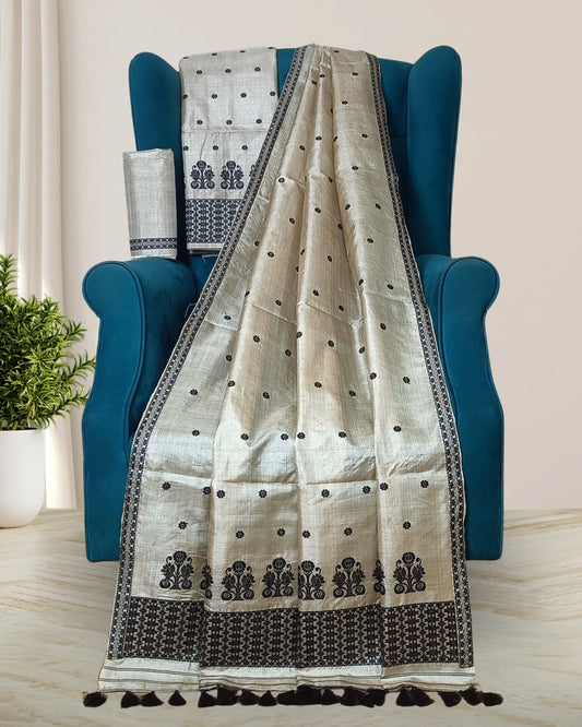 Tussar silk mekhela sador