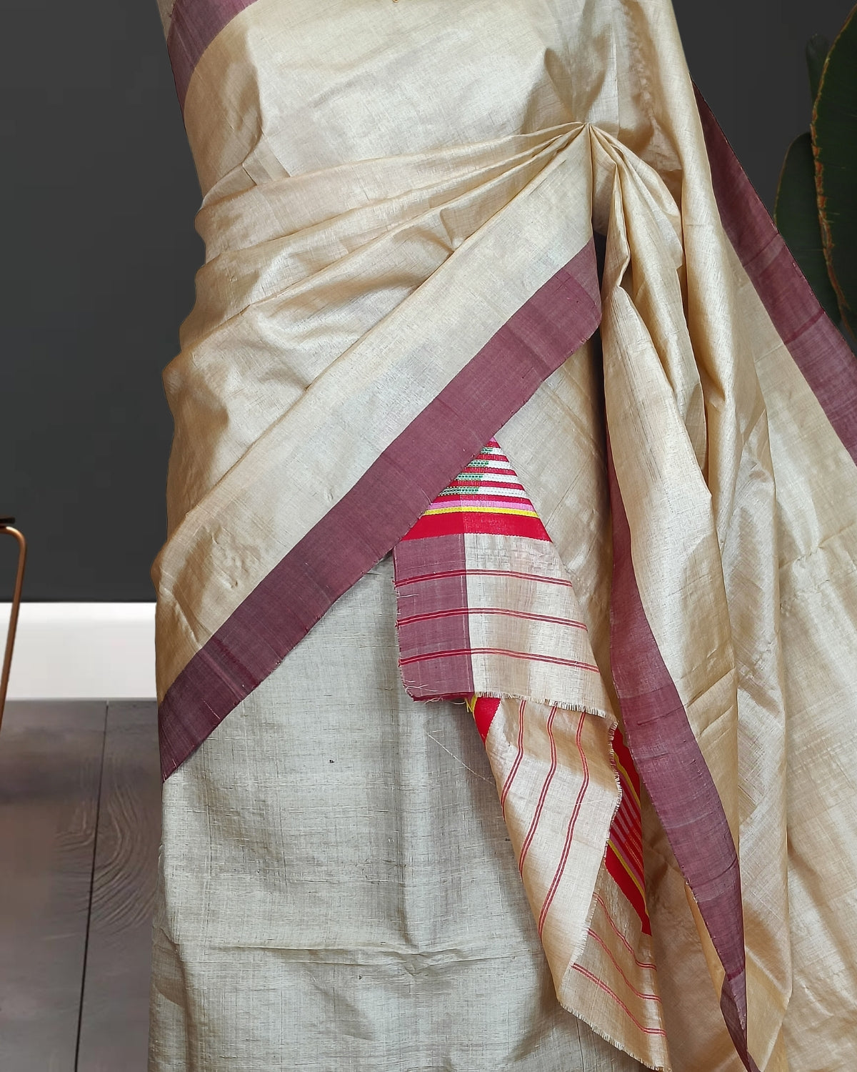 Tussar silk single sador