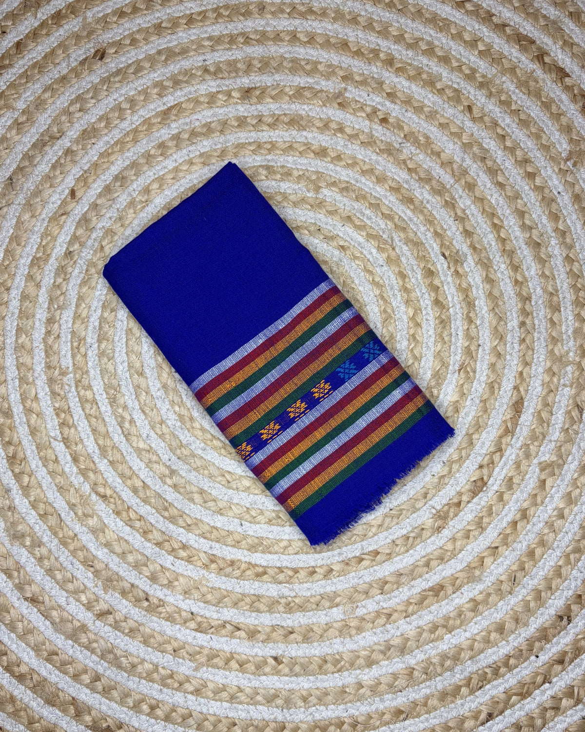 Ribi design Mising mekhela sador -Royal blue