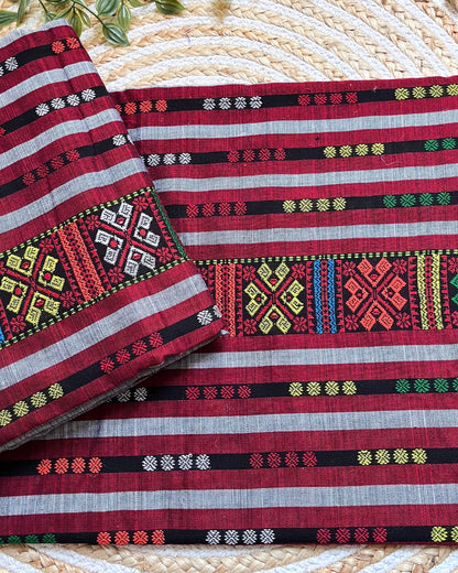 Ribi design Mising mekhela sador - Black