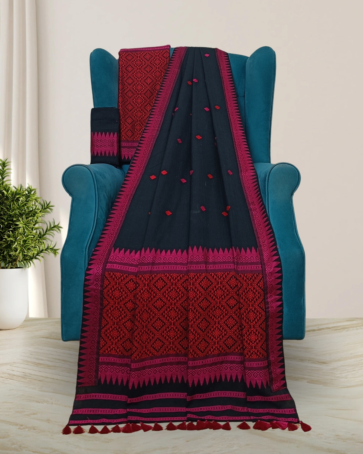 Padmini cotton mekhela sador with designer motifs