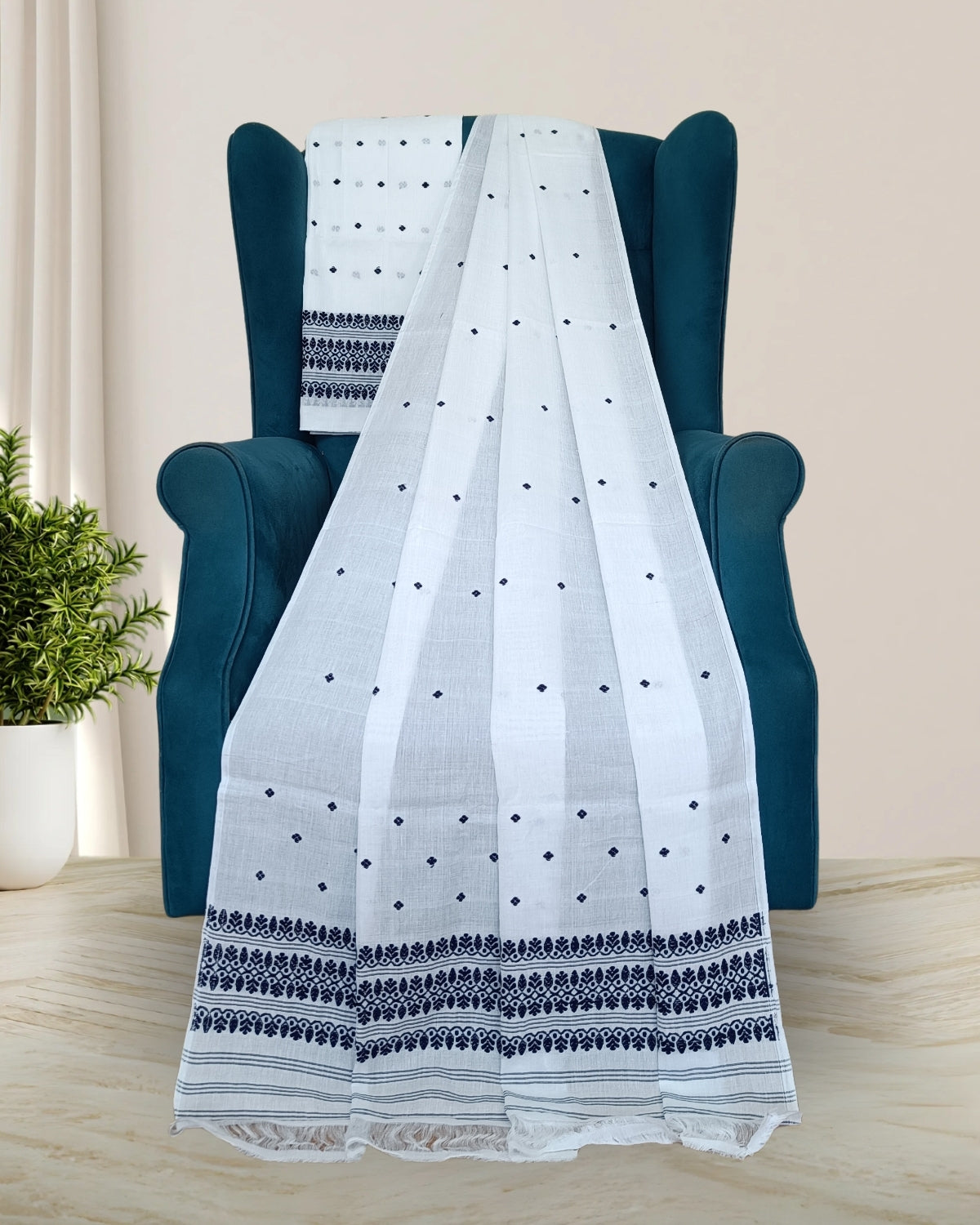 Mercerised cotton mekhela sador