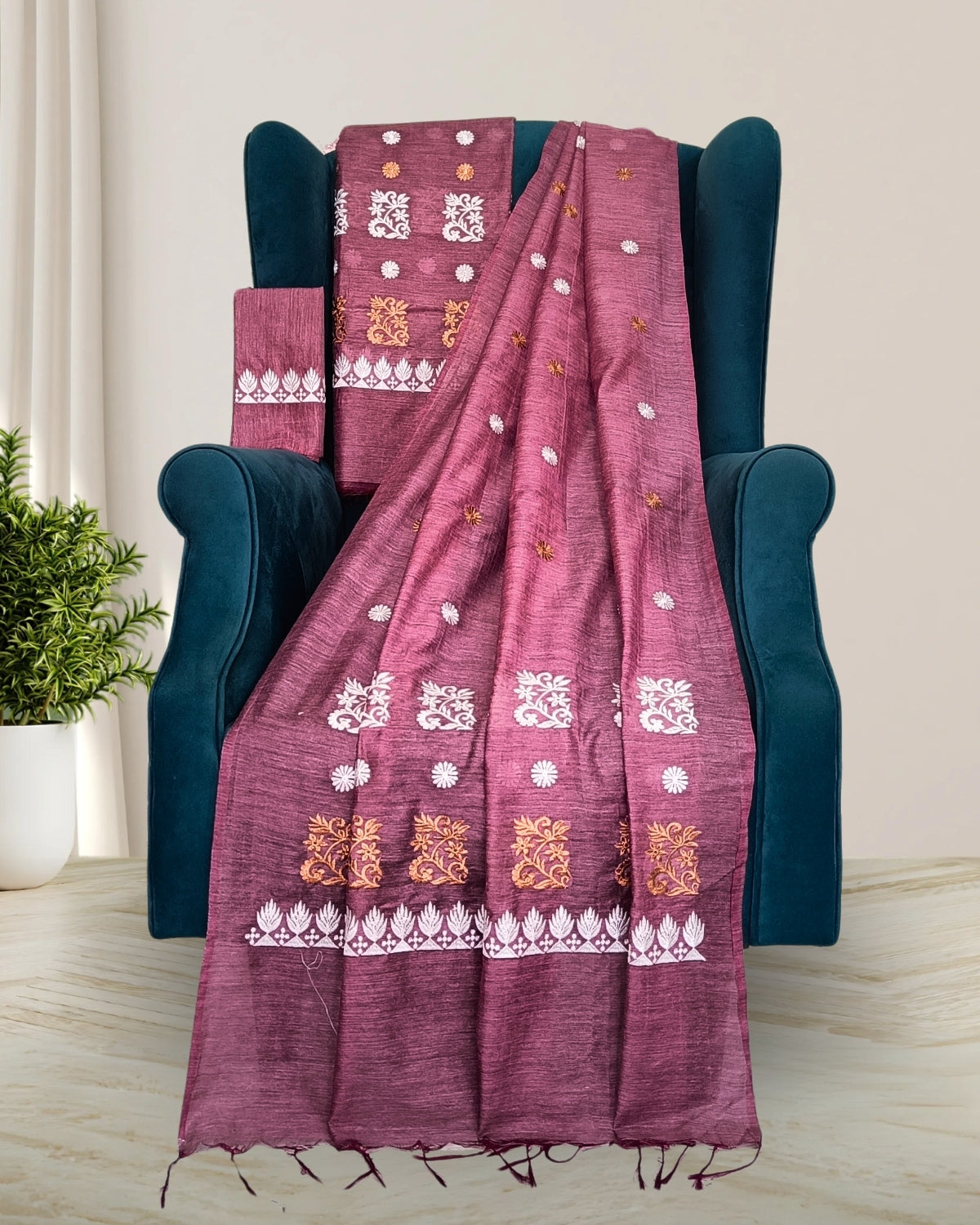 Semi ghisa Mekhela sador- Guna work