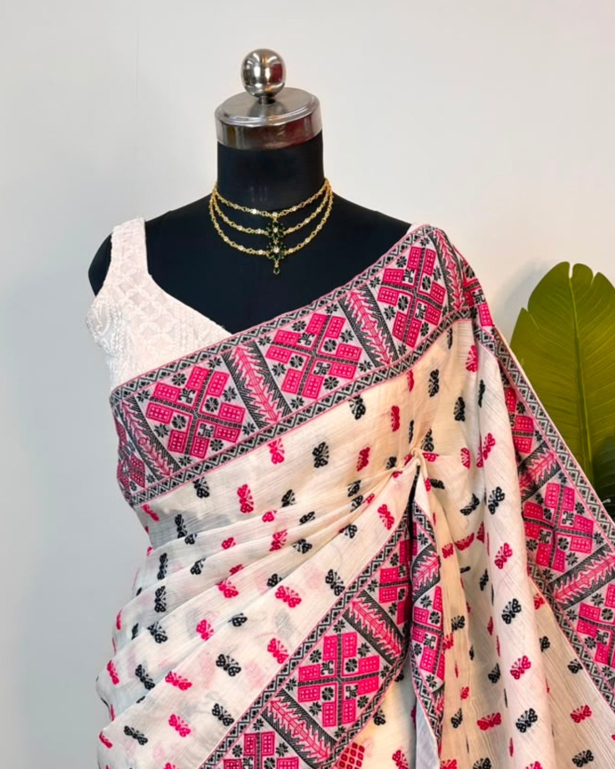 Semi nuni Mising mekhela sador- DMC motifs
