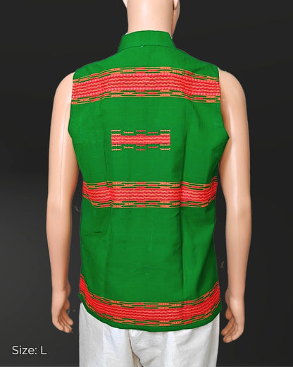 Green Mibu galuk - Mising tribal waist coat