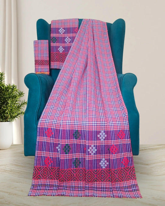 Pajok design Mising mekhela sador - Purple