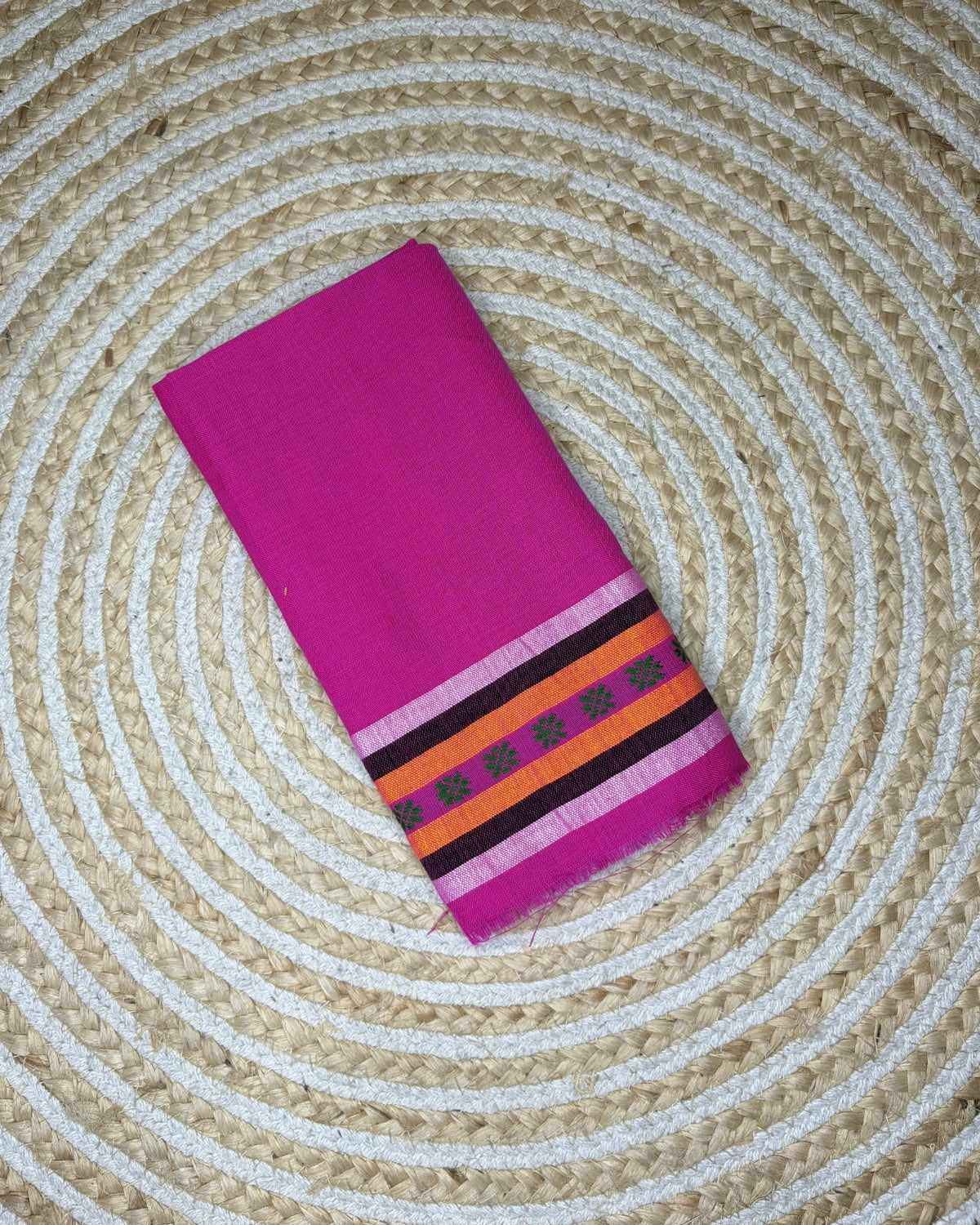 Ribi design Mising mekhela sador -Pink