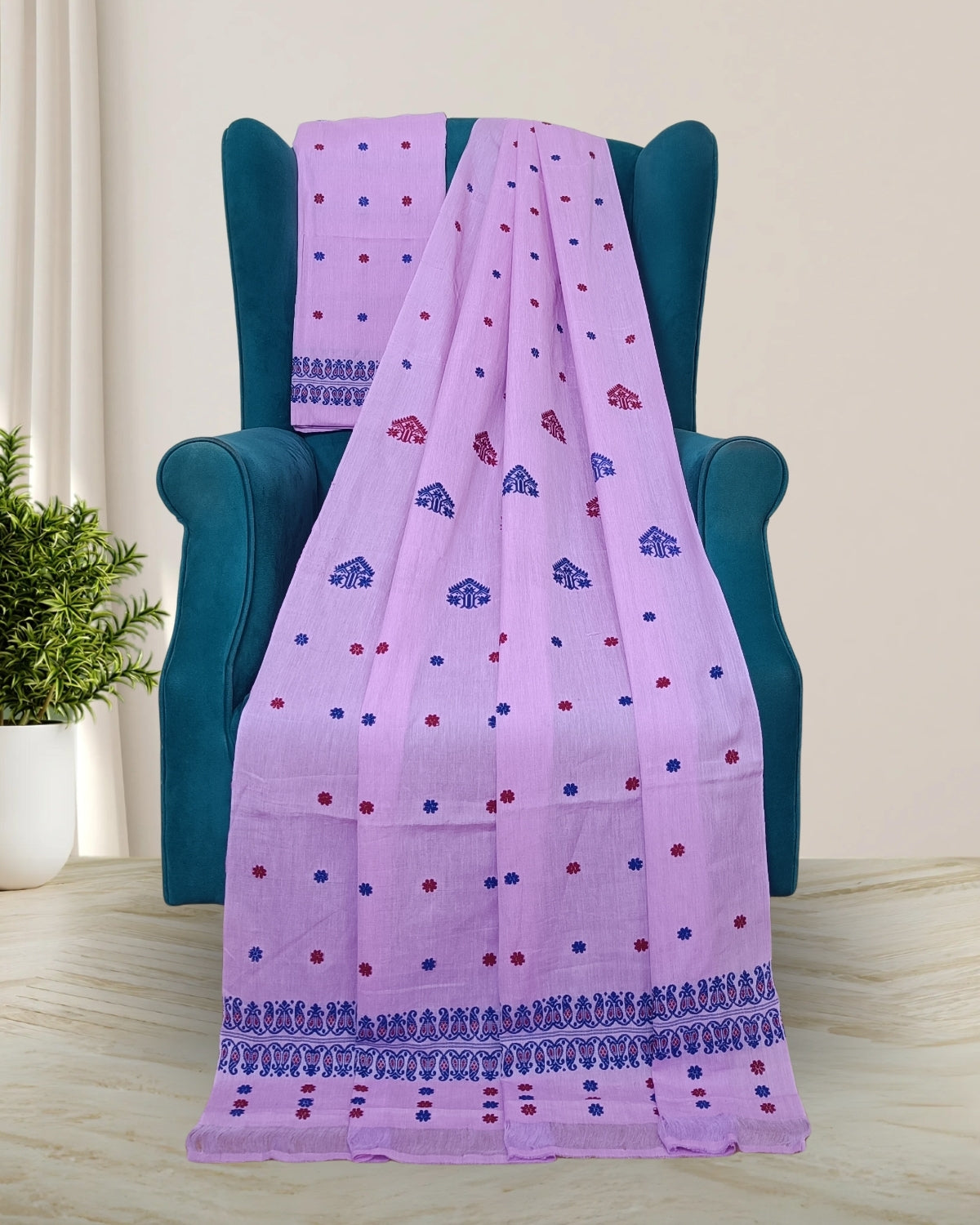 Mercerised cotton mekhela sador