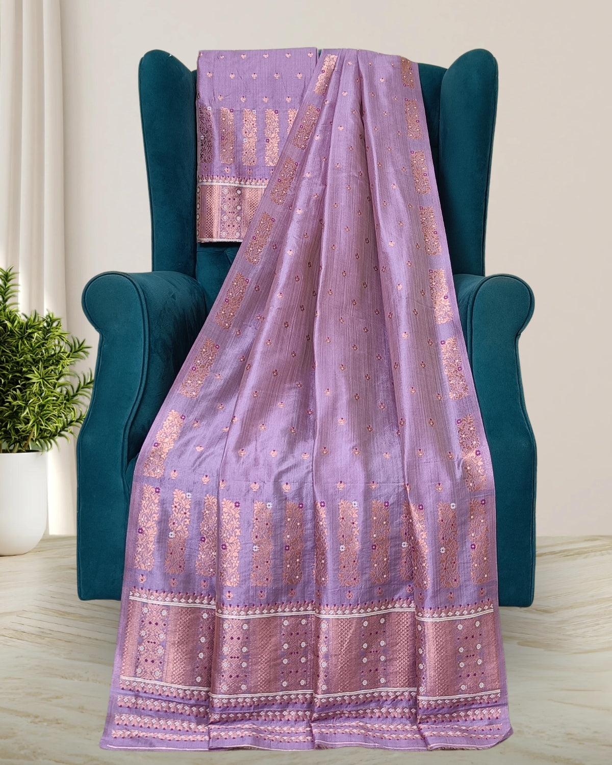 Raw silk mekhela sador