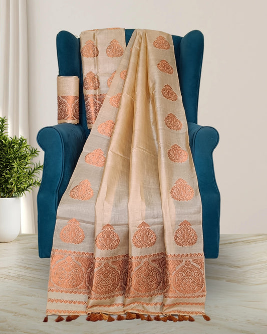 Tussar silk mekhela chadar
