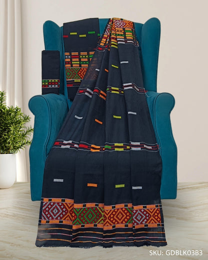 Gero design mekhela chadar with blouse piece - Mising handloom