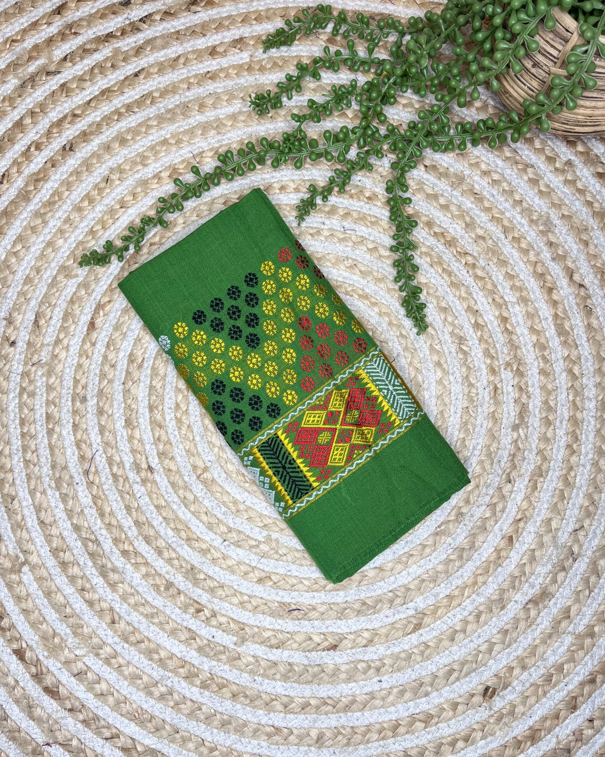 Green padmini cotton Mising mekhela sador