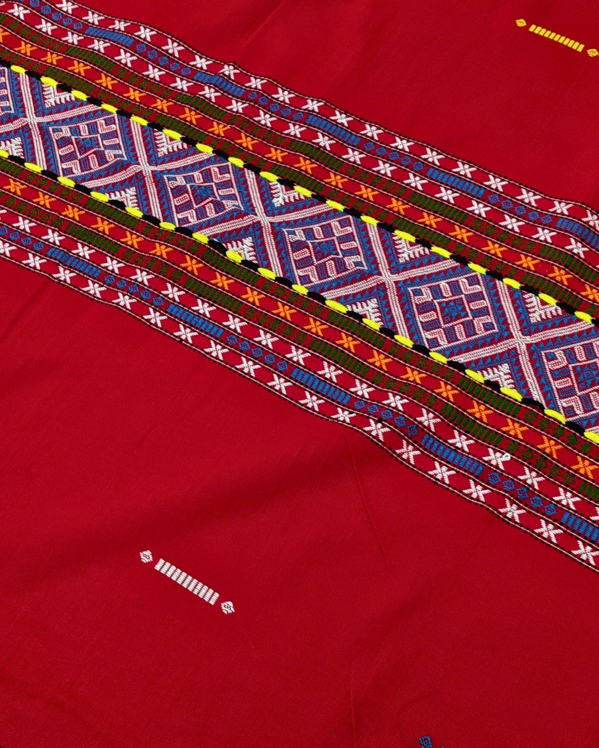 Gero design Mising mekhela sador - Red