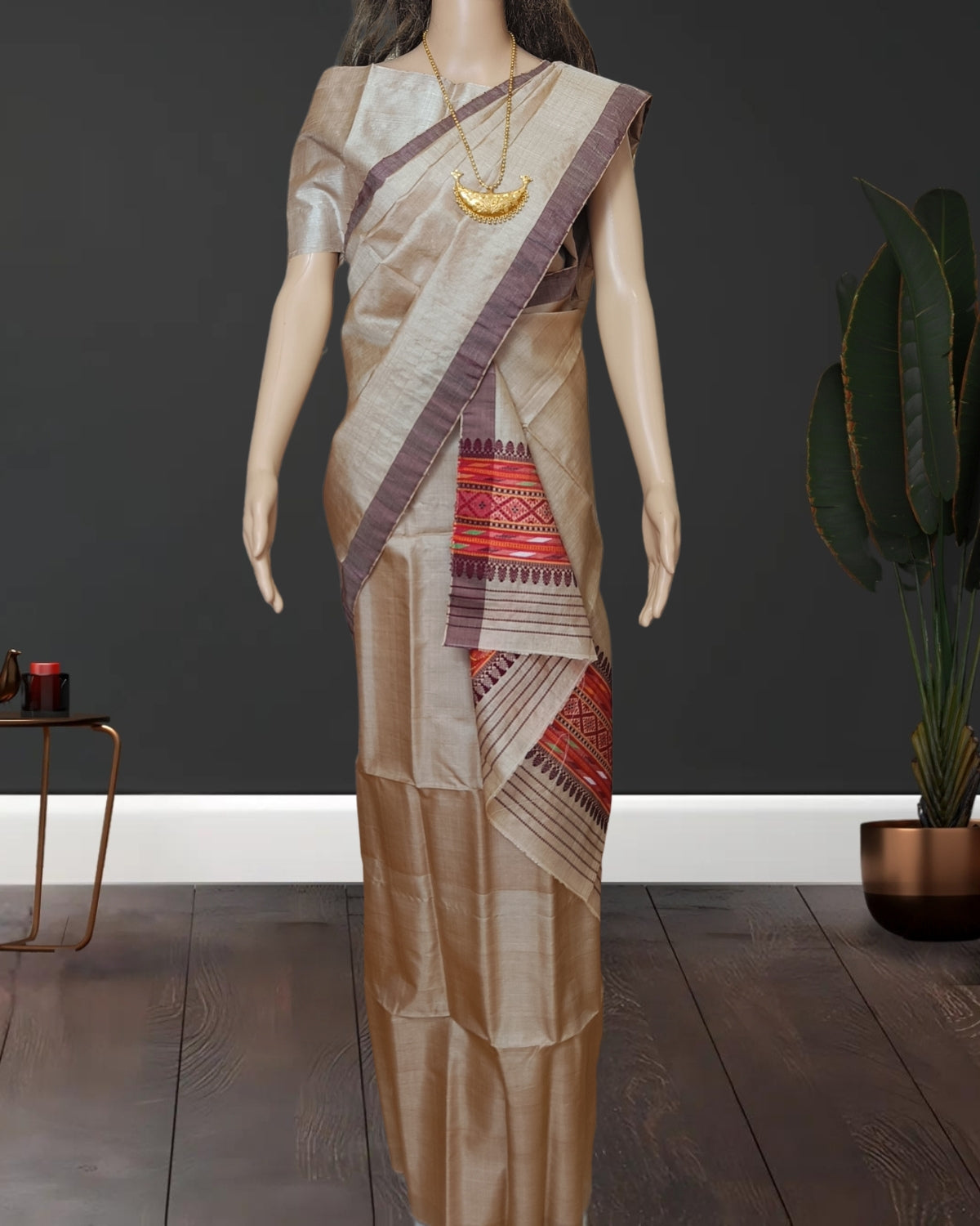 Pure tussar silk single sador