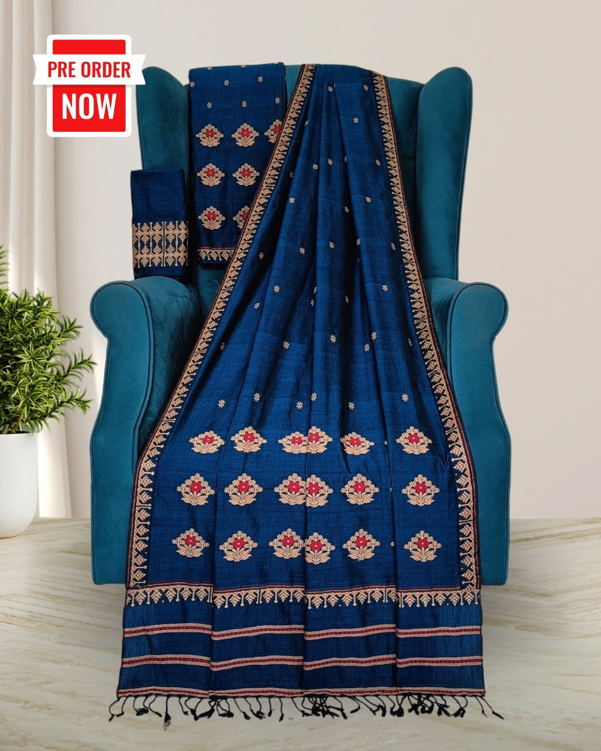 Padmini cotton mekhela sador with designer motifs