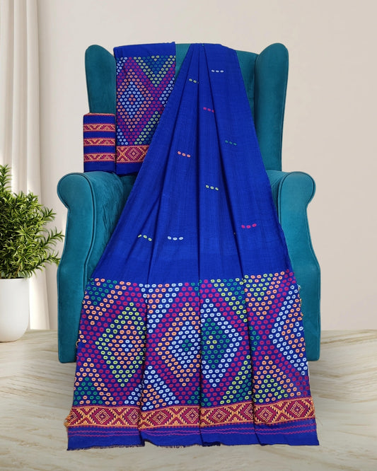 Blue padmini cotton Mising mekhela sador