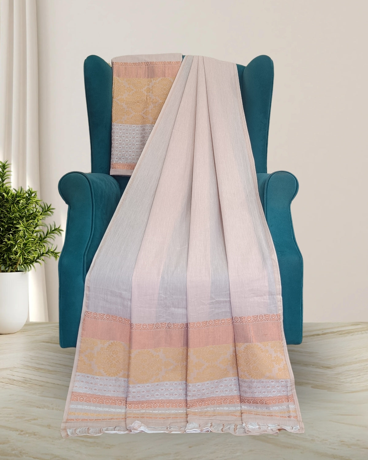 Mercerised cotton mekhela sador