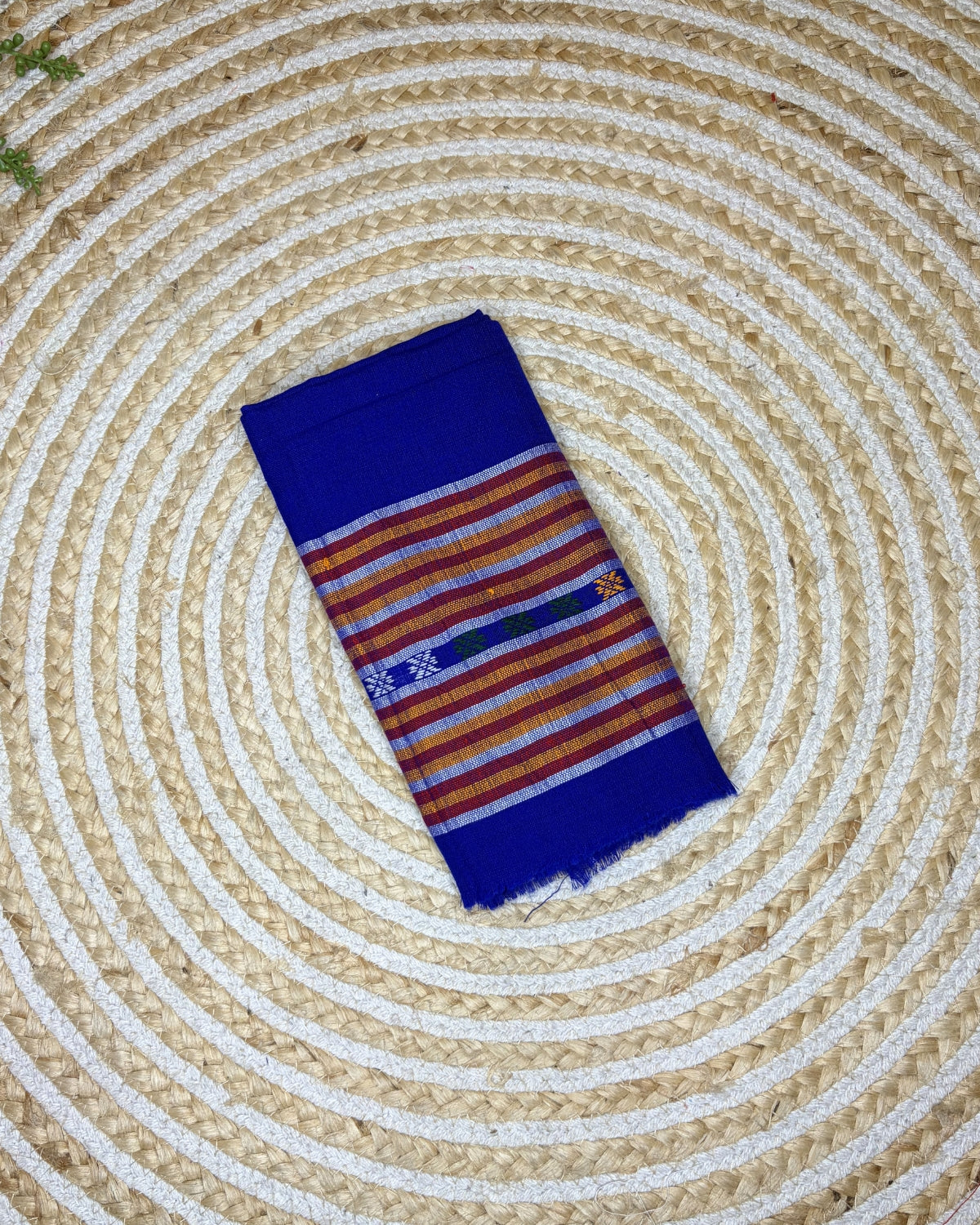 Ribi design Mising mekhela sador -Royal blue