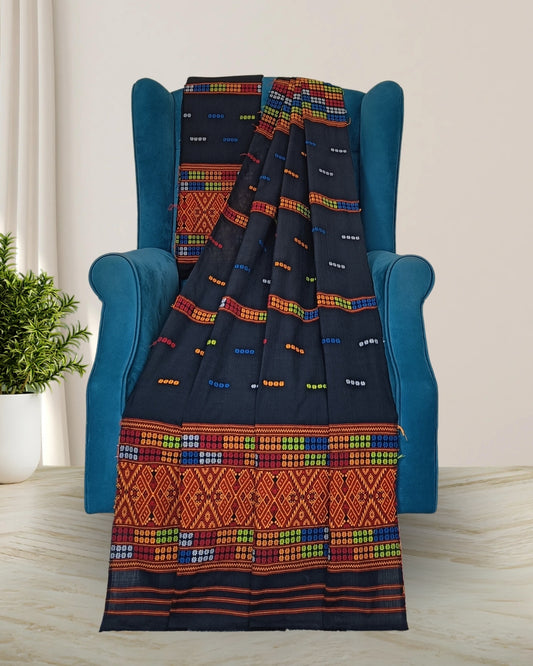 Gero design Mising mekhela sador - Black