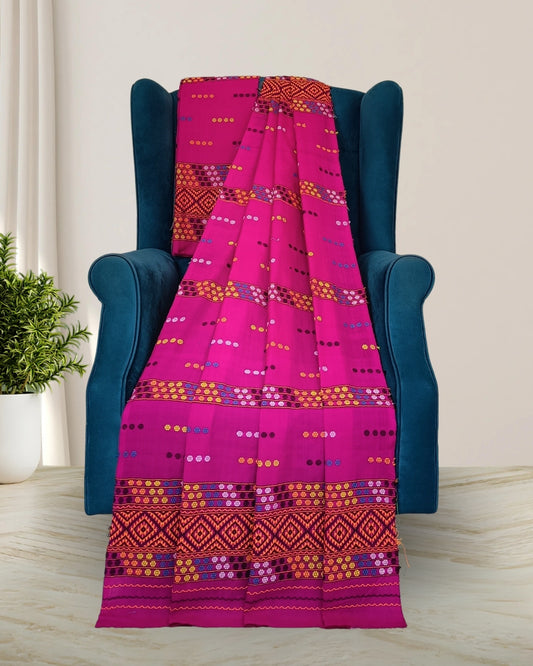 Gero design Mising mekhela sador - Pink