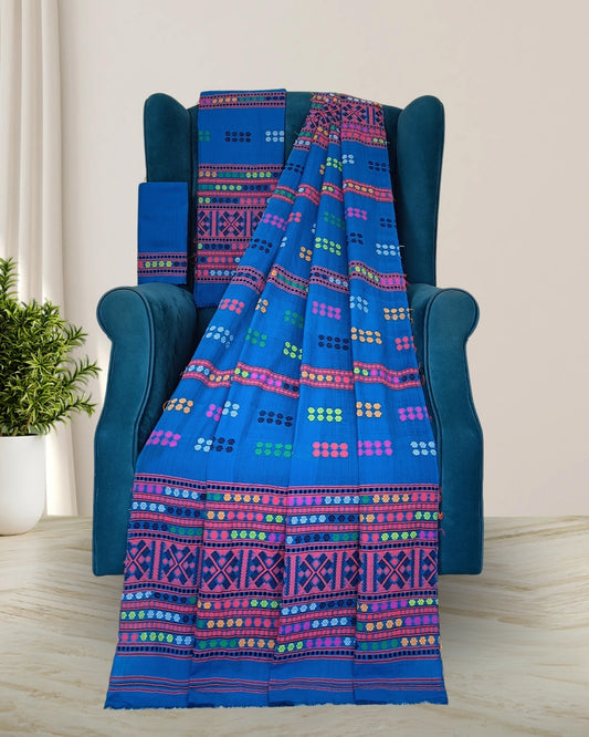 Gero design Mising mekhela sador - Blue