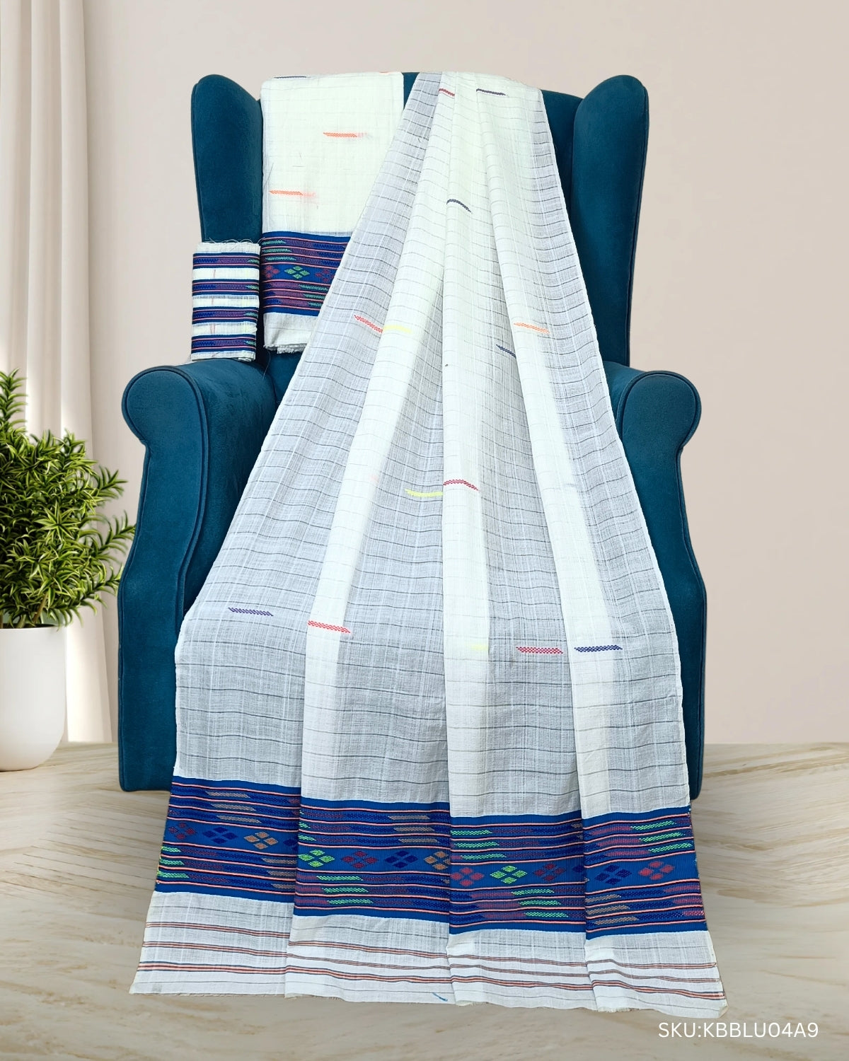 Semi nuni mekhela sador - Blue kesh bosa