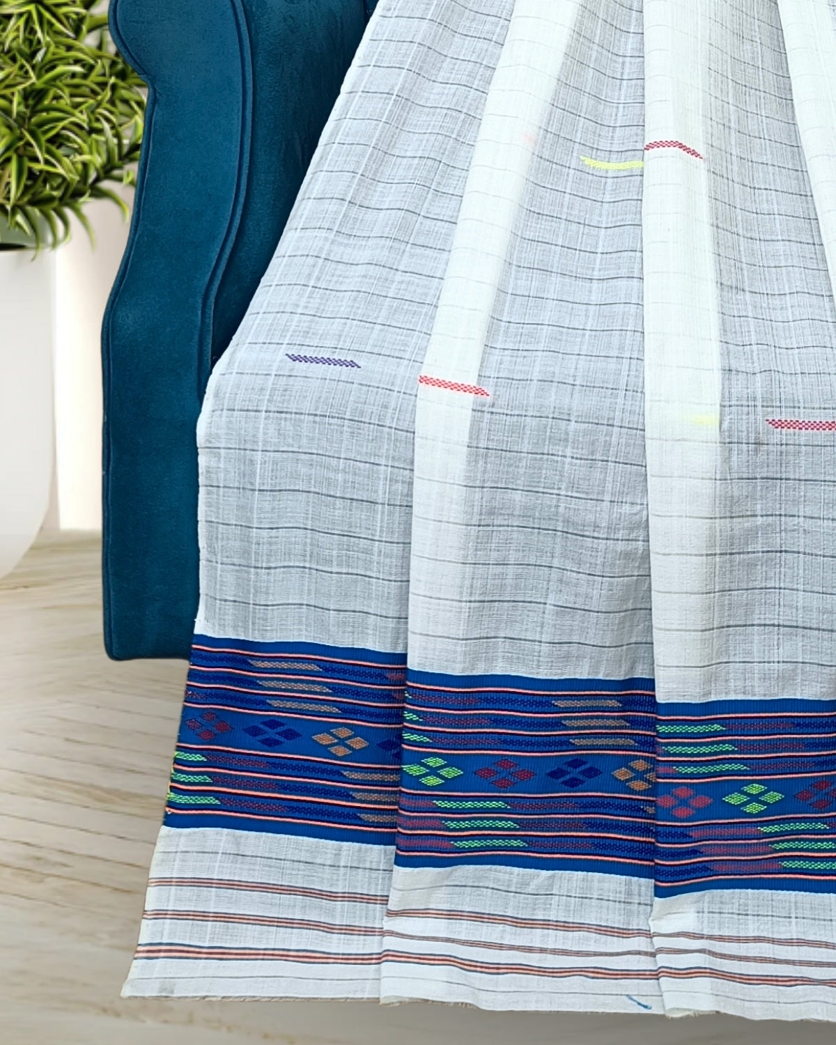 Semi nuni mekhela sador - Blue kesh bosa