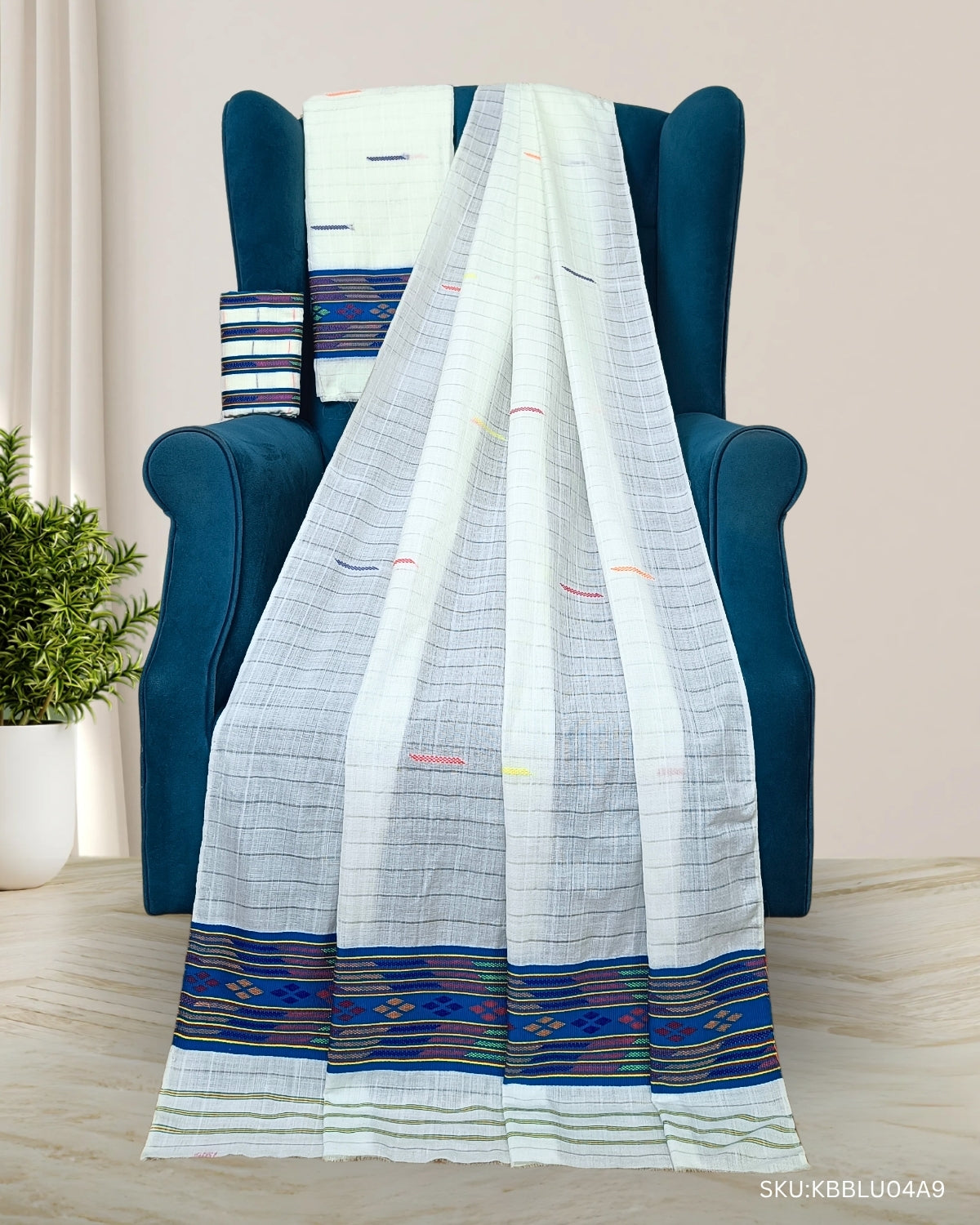 Semi nuni mekhela sador - Blue kesh bosa