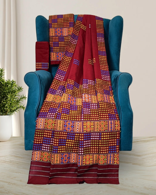 Chocolate padmini cotton Mising mekhela sador
