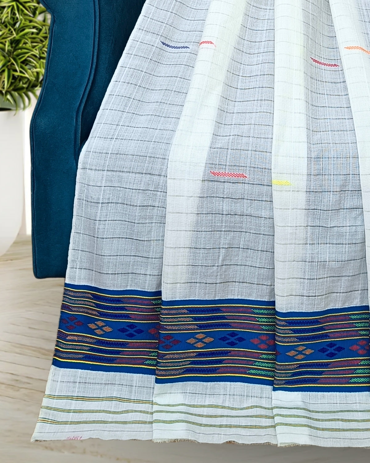 Semi nuni mekhela sador - Blue kesh bosa