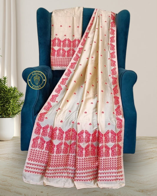 Raw silk mekhela chadar