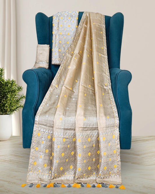 Tussar silk mekhela chadar