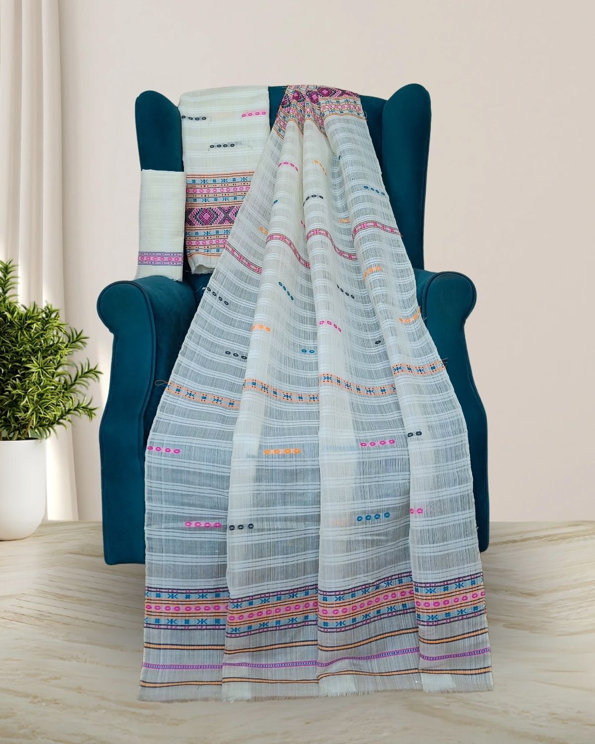 Gero design semi nuni Mising mekhela sador