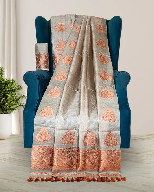 Tussar silk mekhela sador
