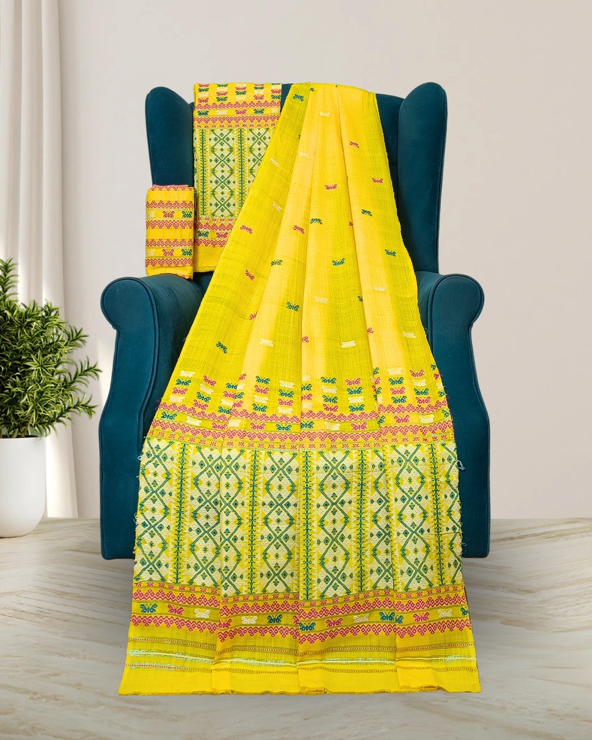 Padmini cotton mekhela sador with designer motifs