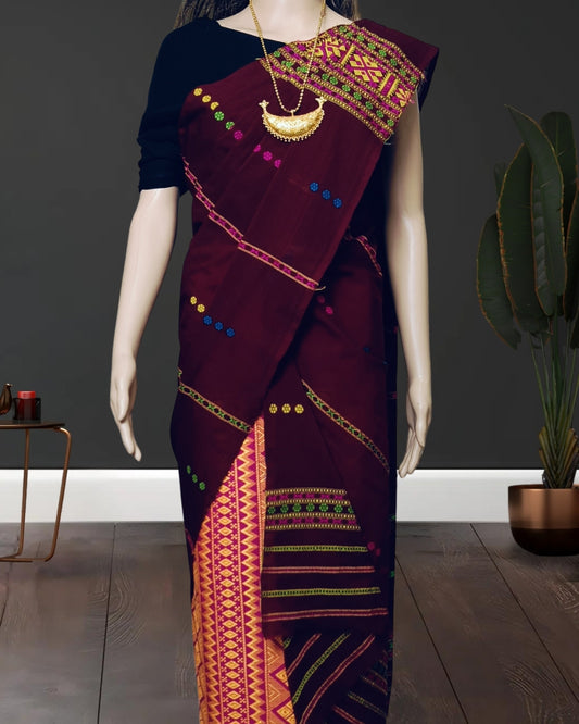 Gero design padmini cotton single sador - Brown