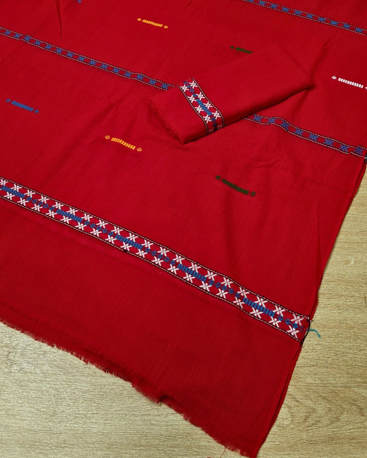 Gero design Mising mekhela sador - Red
