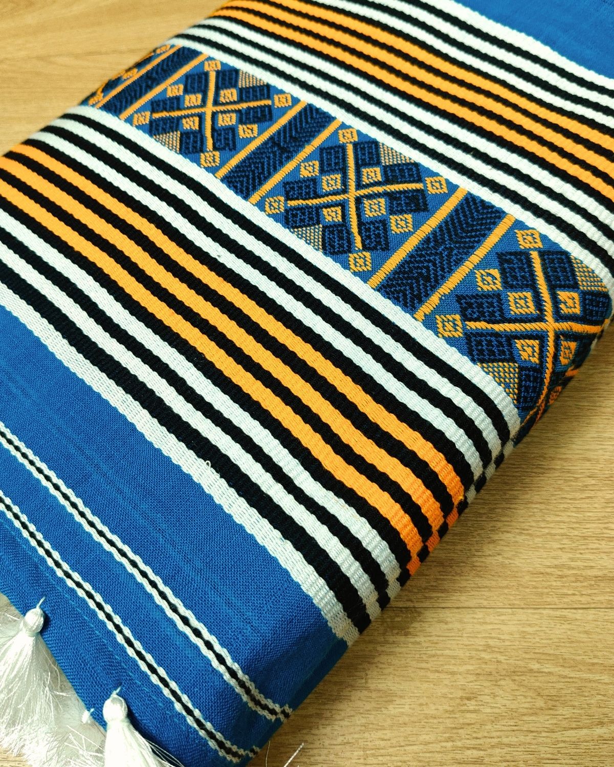 Ribi design Mising mekhela sador - Blue