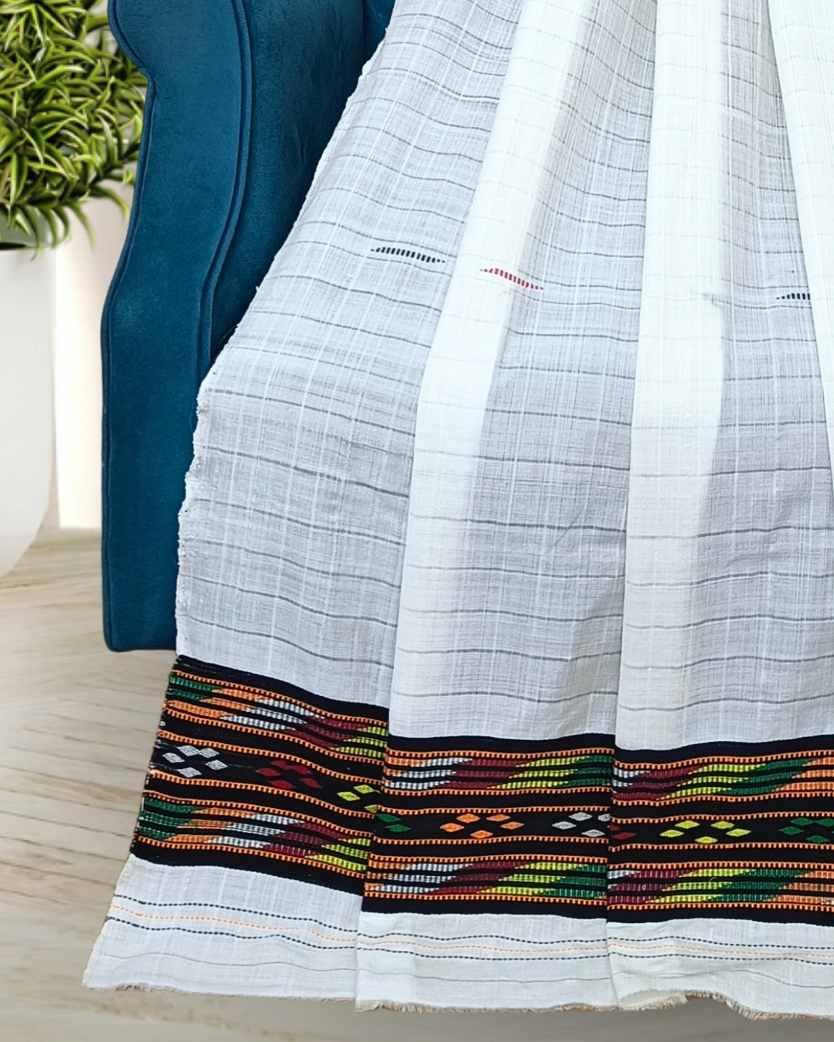 Semi nuni mekhela sador - Black kesh bosa