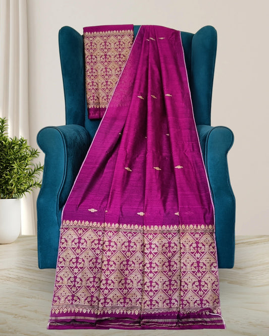 Staple cotton mekhela sador