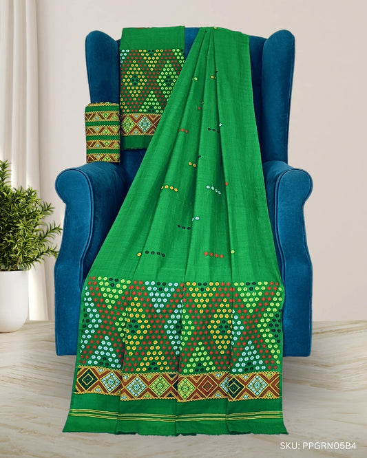 Green padmini cotton Mising mekhela sador