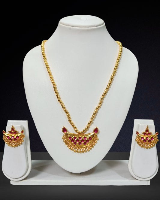 Pink mina work golden junbiri set