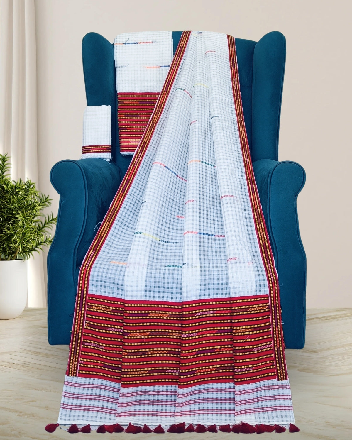 Keshbosa design semi nuni Mising mekhela sador