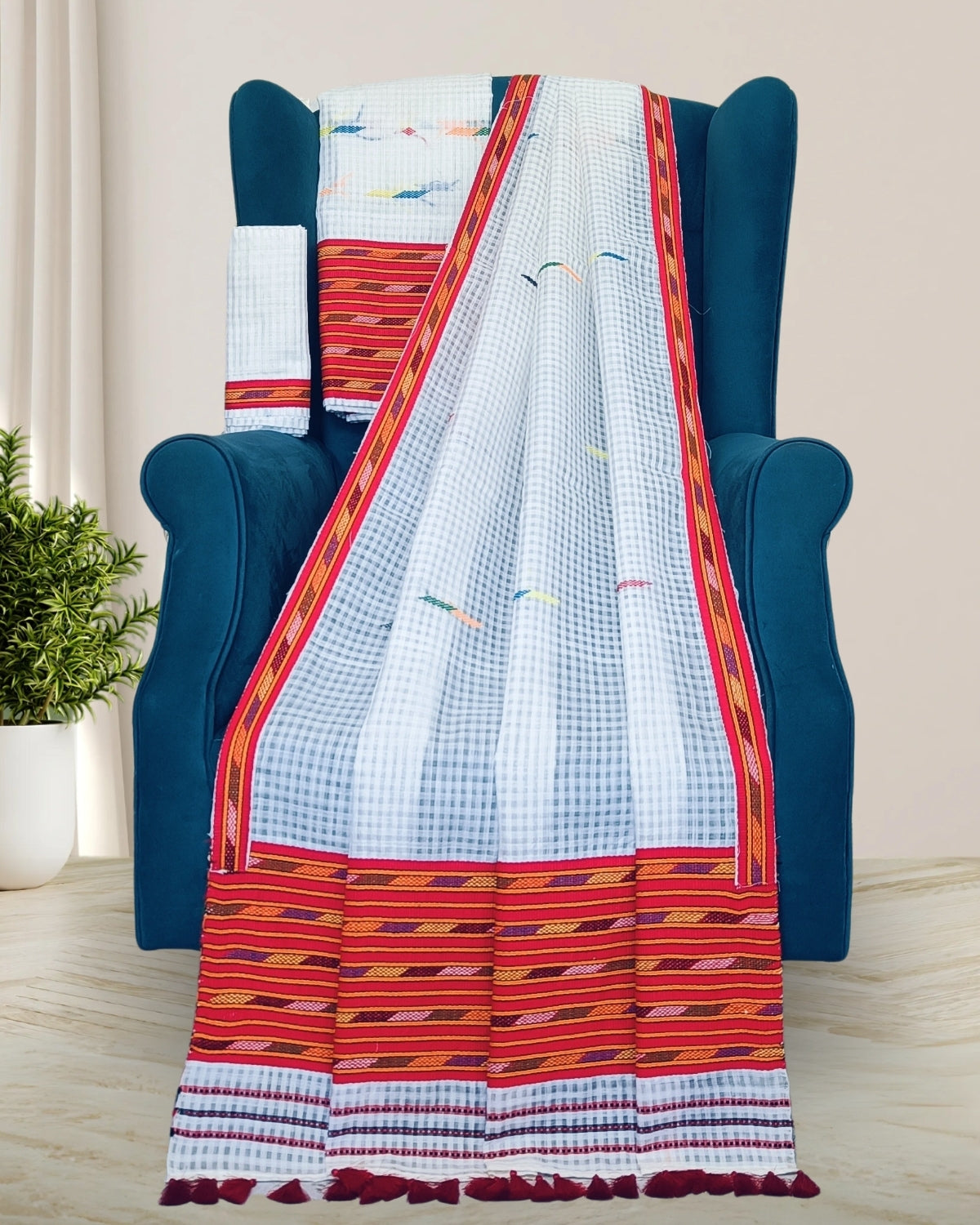 Keshbosa design semi nuni Mising mekhela sador