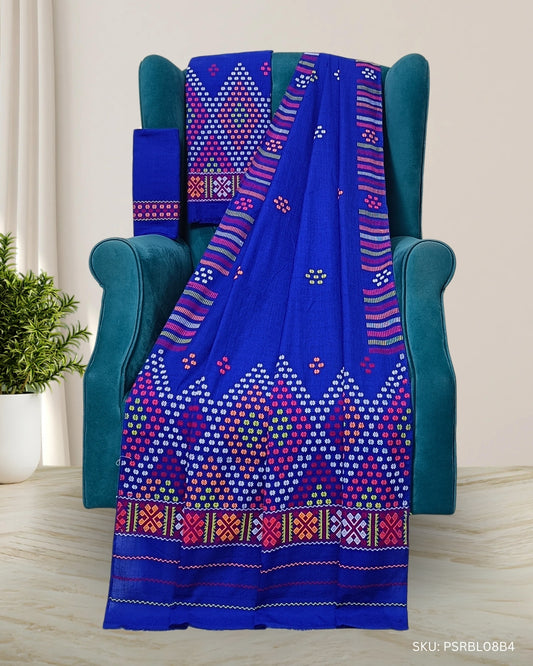 Blue padmini cotton Mising mekhela sador