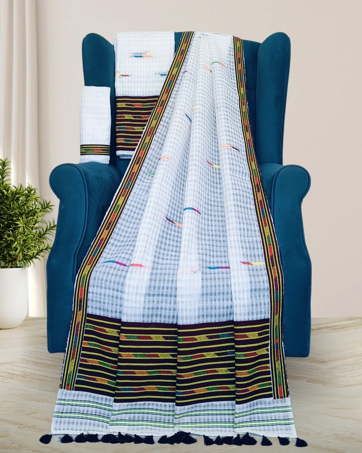 Keshbosa design semi nuni Mising mekhela sador