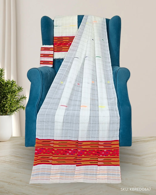 Semi nuni Mising mekhela sador - Red kesh bosa