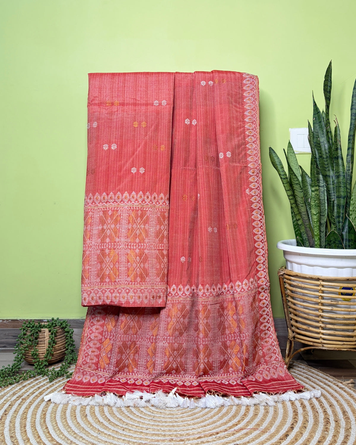 Tussar silk x Padmini cotton mekhela sador- Eri work