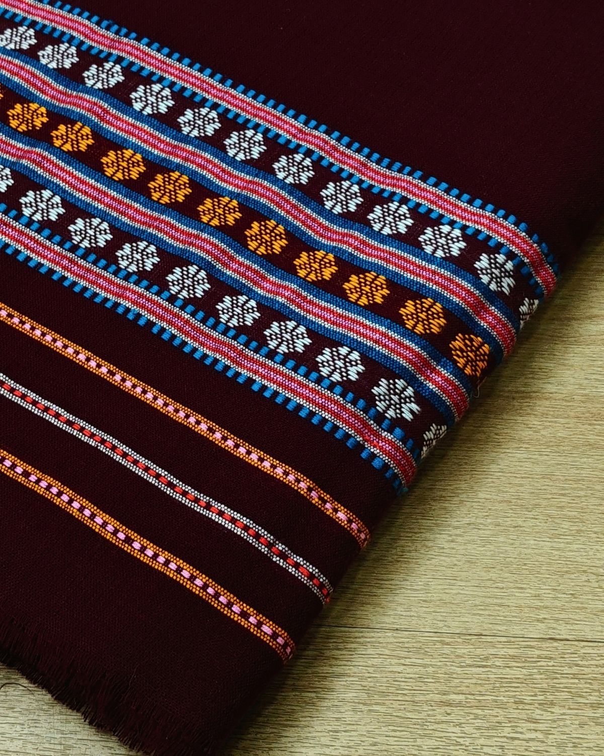 Gero design Mising mekhela sador -Brown